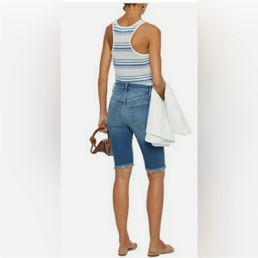 Frame Racer Back Linen Tank. / Denim Striped - Picture 8 of 10